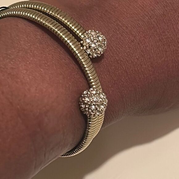 Thalia Sodi Gold Plated 14” Adjustable Wrap Bracelet With Rhinestones Classy NWT - Picture 6 of 8